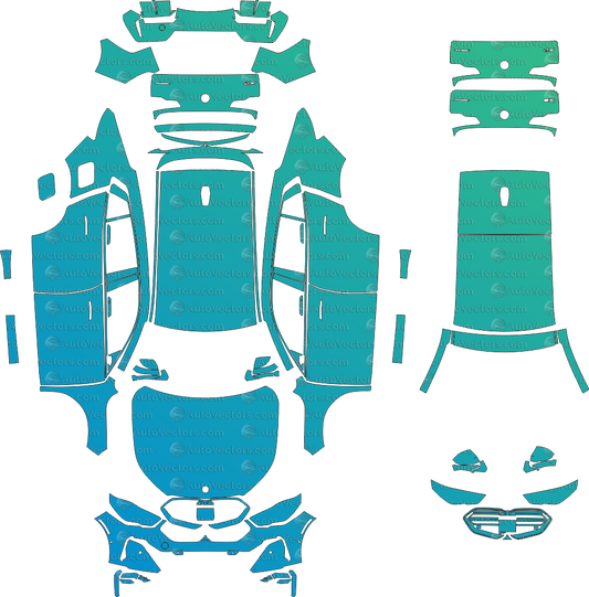 BMW X2 U10 PPF pre-cut vector pattern templates download