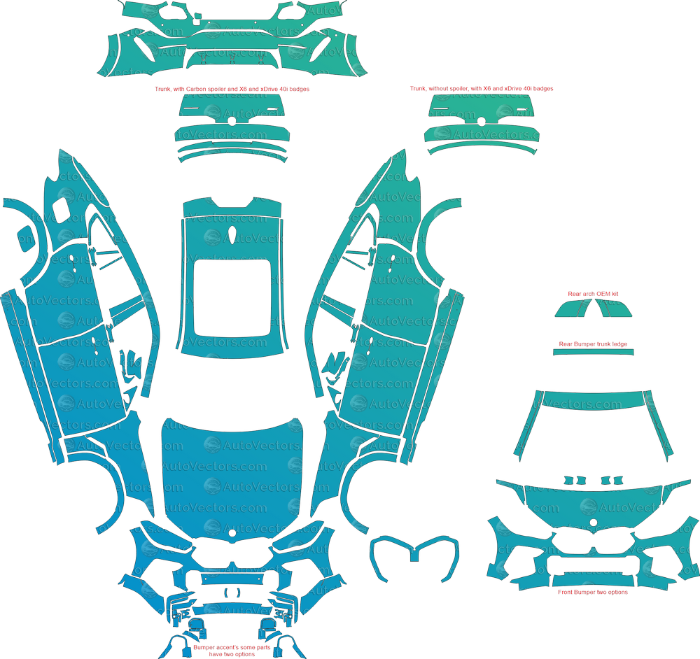 BMW X6 M Sport / M50i G06 (From 2020) SUV Full Kit – Pre-cut Vector Pattern Digital Download