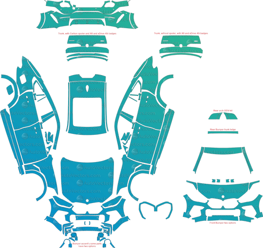 BMW X6 M Sport / M50i G06 (From 2020) SUV Full Kit – Pre-cut Vector Pattern Digital Download