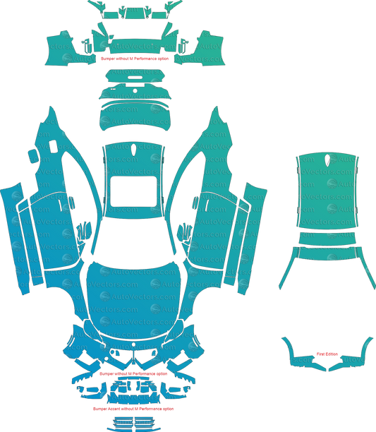 BMW M2 Standard G87 from 2023 pre-cut vector pattern for PPF, wrap and design – 1:1 full kit template, instant download