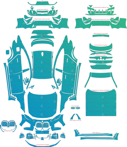 BMW i4 M50 / M Sport G26 (From 2022) Gran Coupe Full Kit – Pre-cut Vector Pattern Digital Download