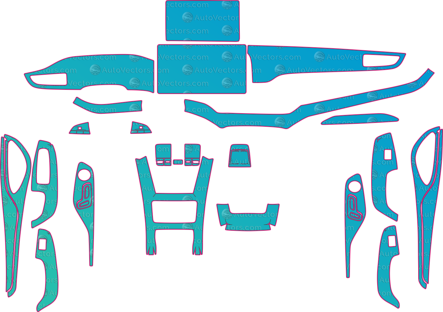 BYD Seal DM-i HX interior pre-cut PPF templates digital download vector files