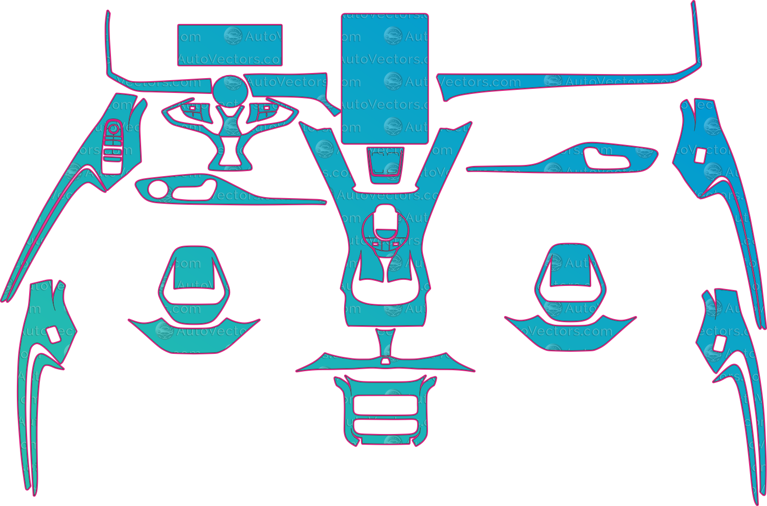 BYD Seal EV EK interior pre-cut PPF templates download vector files