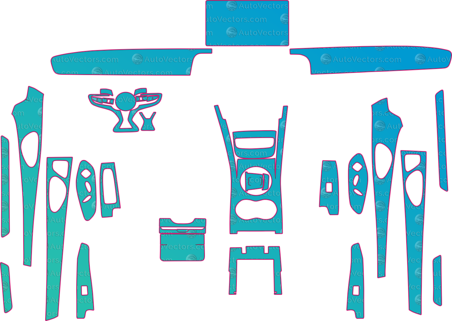 BYD Seal EV EK interior pre-cut PPF templates download vector files