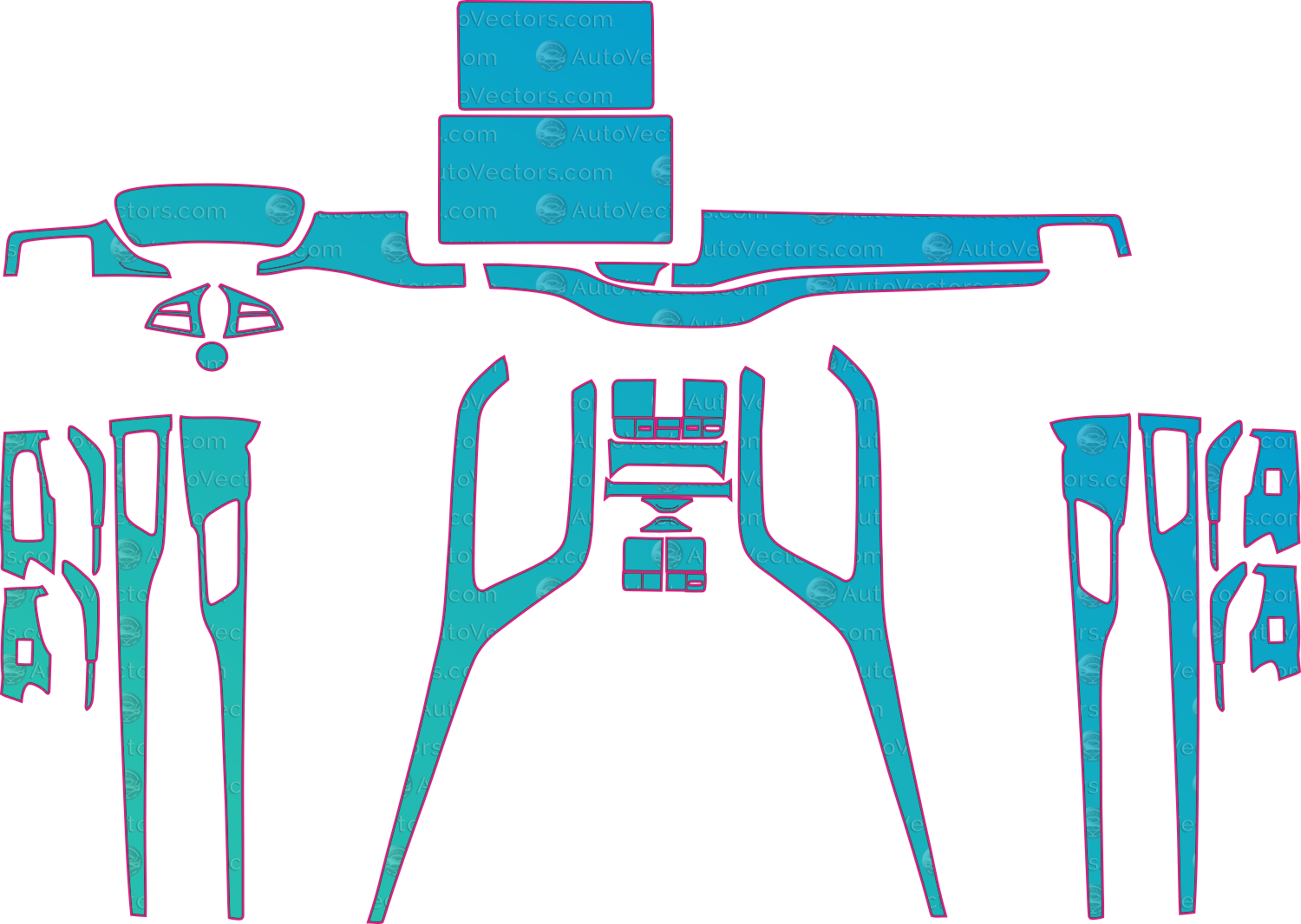 BYD Seal U SA3E pre-cut PPF interior templates digital download vector files