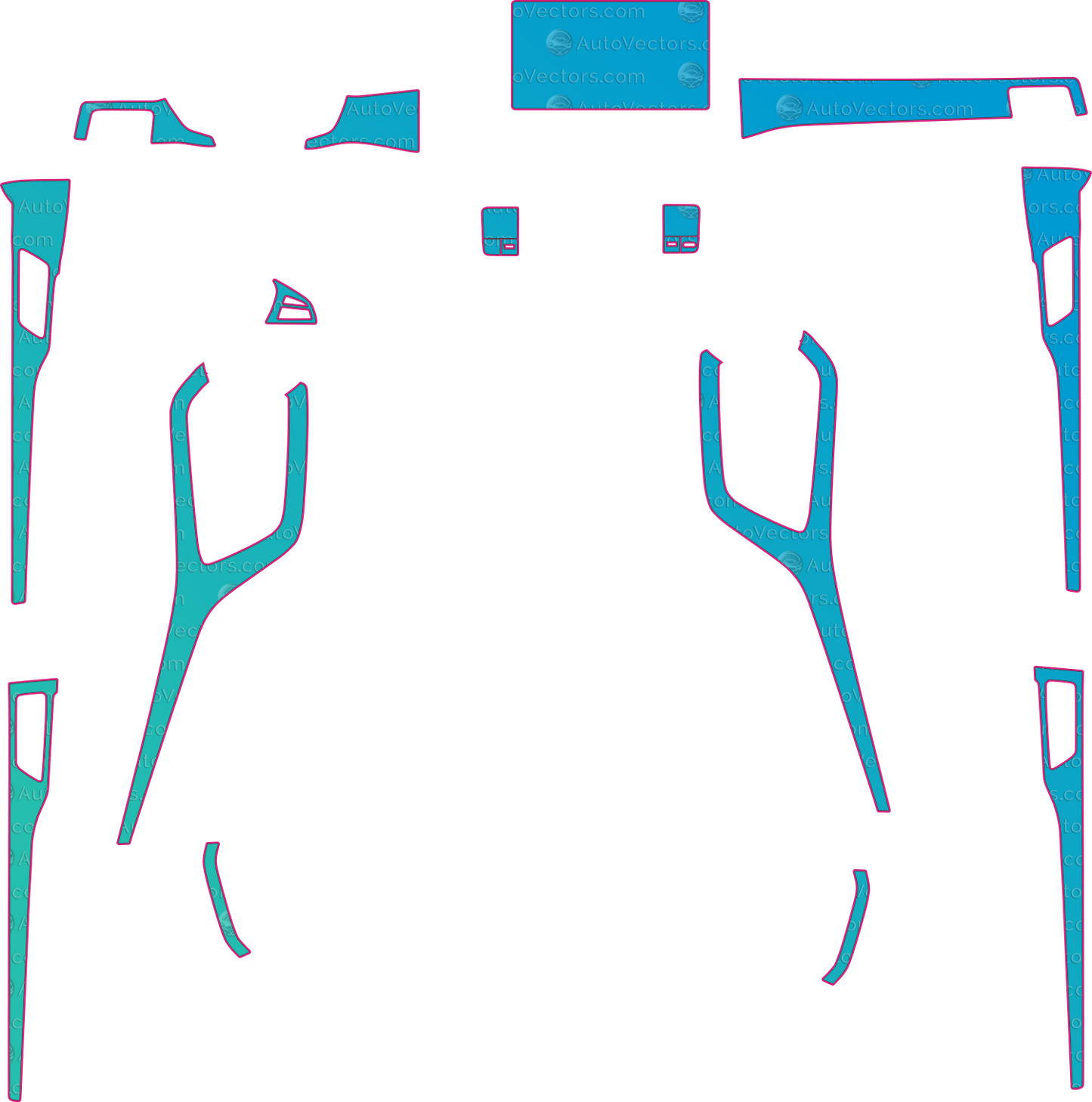 BYD Seal U SA3 Facelift interior pre-cut PPF templates digital download vector files