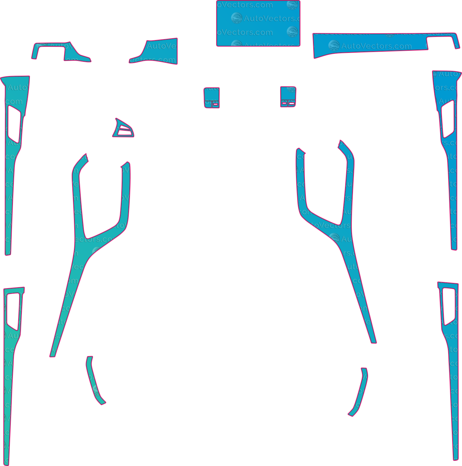 BYD Seal U SA3 Facelift interior pre-cut PPF templates digital download vector files