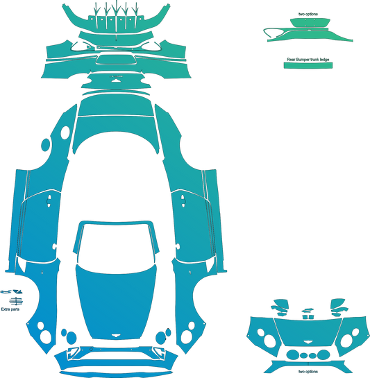 Bentley Continental GT / V8 / Speed / Mulliner (2019–2023) Convertible Full Kit – Pre-cut Vector Pattern Digital Download
