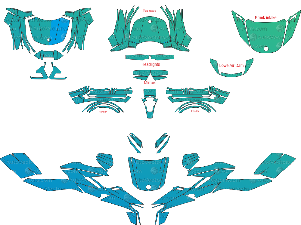 Can-Am Spyder RT download pre-cut vector pattern templates with PPF and graphic vector files