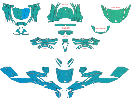 Can-Am Spyder RT download pre-cut vector pattern templates with PPF and graphic vector files