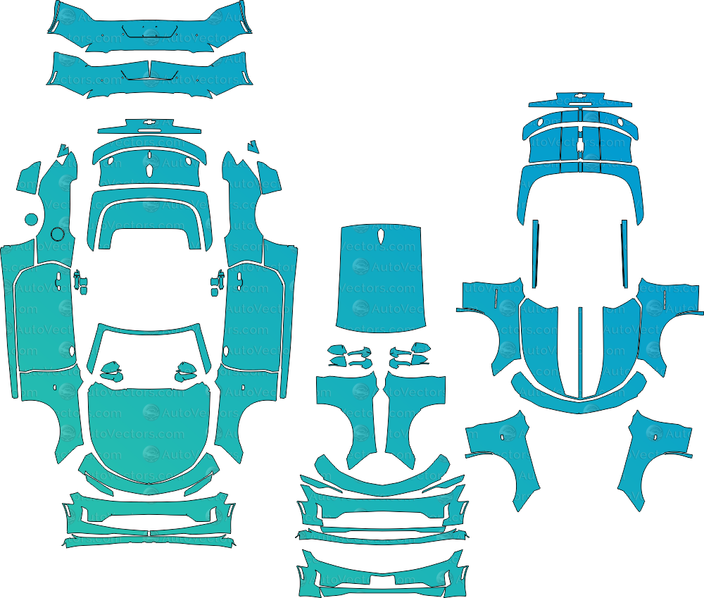 Chevrolet Camaro Convertible pre-cut PPF templates digital download vector files