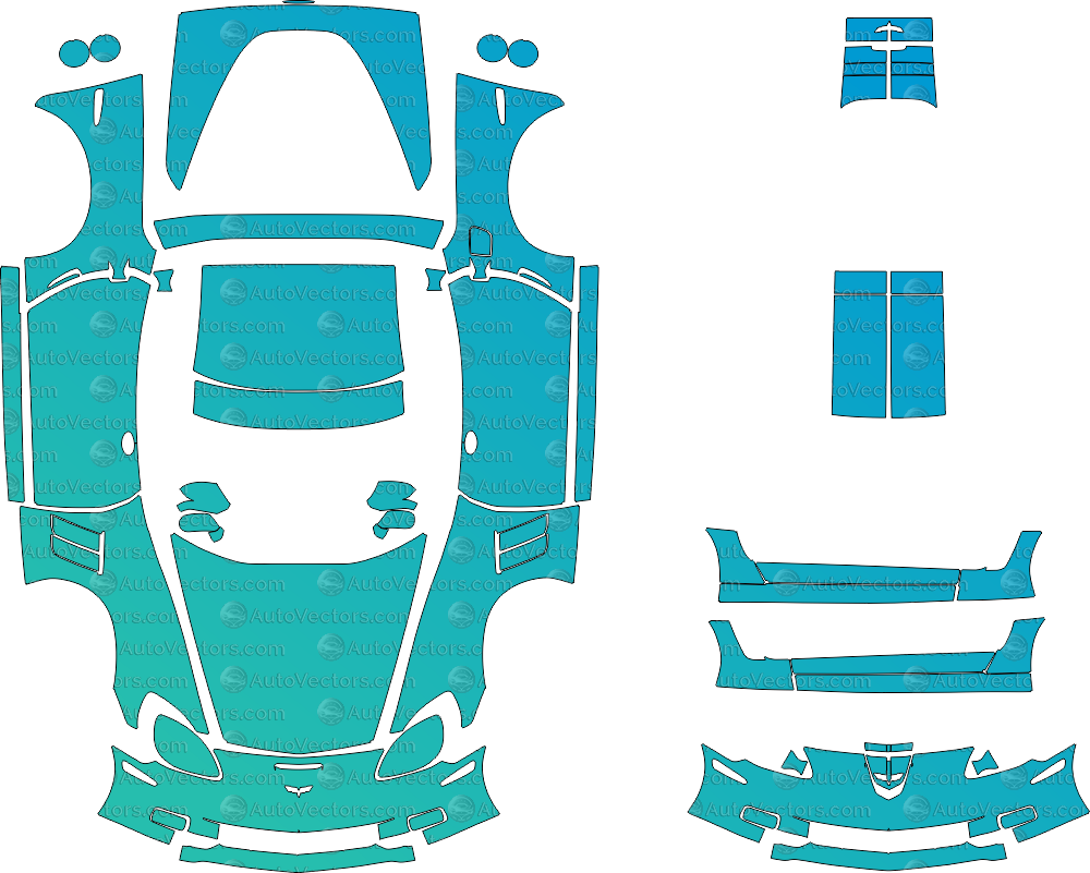 Chevrolet Corvette C6 pre-cut PPF vector files templates digital download