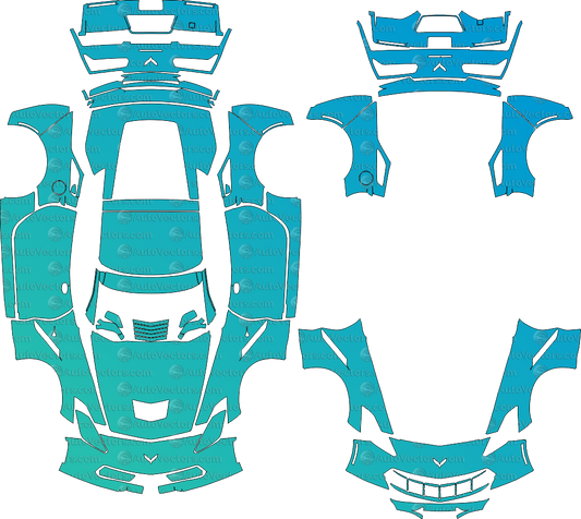 Chevrolet Corvette C7 Stingray Coupe pre-cut PPF vector files templates download