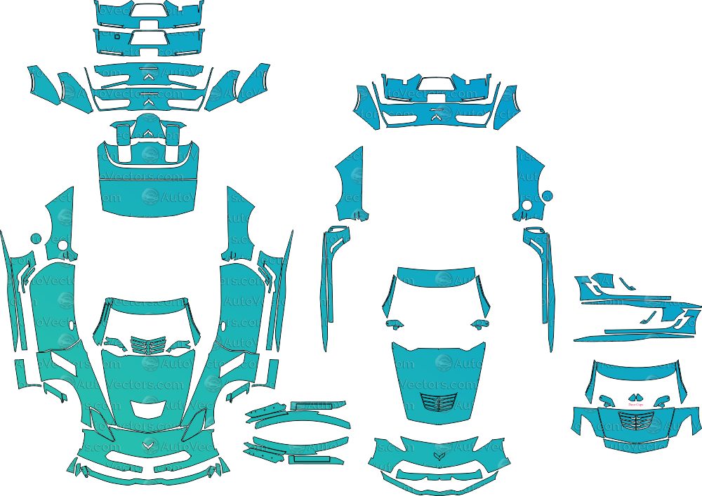 Chevrolet Corvette C7 Z06 Convertible pre-cut PPF templates digital download vector files