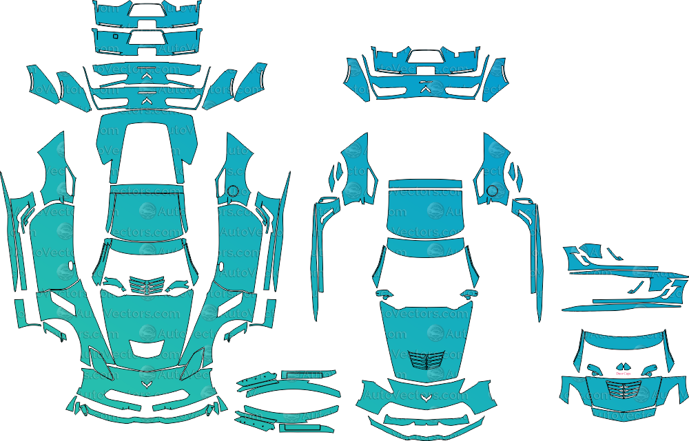 Chevrolet Corvette C7 Z06 Coupe pre-cut PPF templates digital download vector files