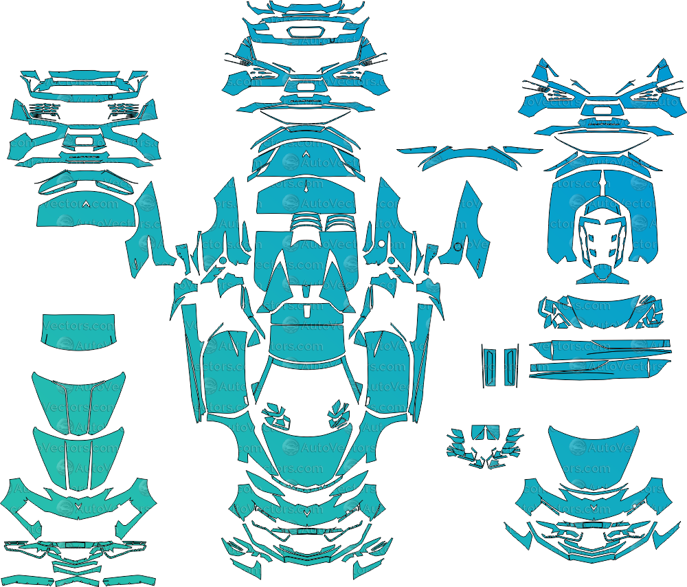 Chevrolet Corvette C8 E-Ray download pre-cut vector pattern templates with PPF vector files