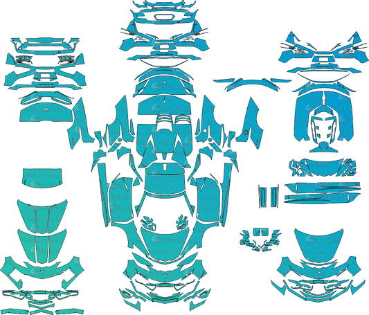 Chevrolet Corvette C8 E-Ray download pre-cut vector pattern templates with PPF vector files