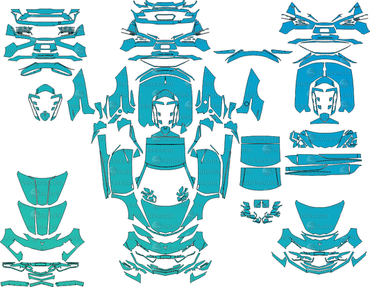 Chevrolet Corvette C8 E-Ray download pre-cut vector pattern templates with PPF vector files