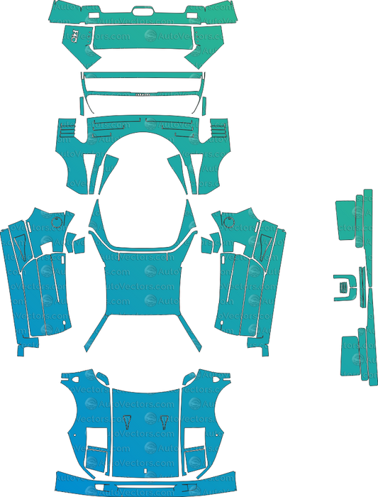 Ferrari F40 Sports (From 1987) Coupe pre-cut vector pattern templates digital file download for PPF, vinyl wrap – CDR, SVG, PDF and AI files.