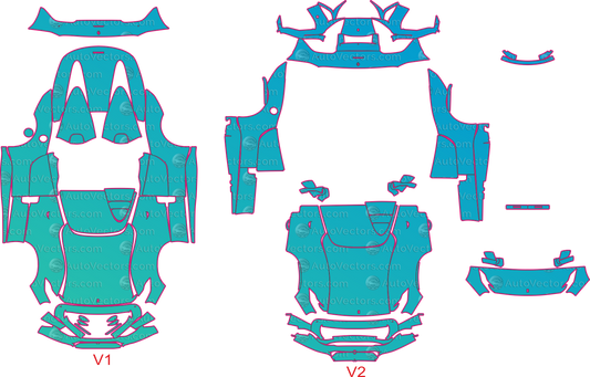 Ferrari Monza SP1 F176 (From 2019) Convertible Pre-Cut PPF Pattern Templates – pre-cut PPF pattern templates, digital download vector files (CDR, AI, PDF, DXF, SVG)