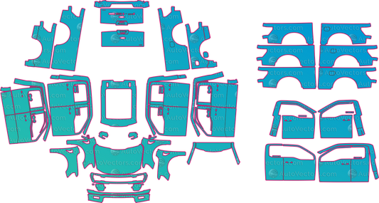 Ford F-150 P702 STX Facelift (From 2024) Pickup Pre-Cut PPF Pattern Templates – pre-cut PPF pattern templates, digital download vector files (CDR, AI, PDF, DXF, SVG)