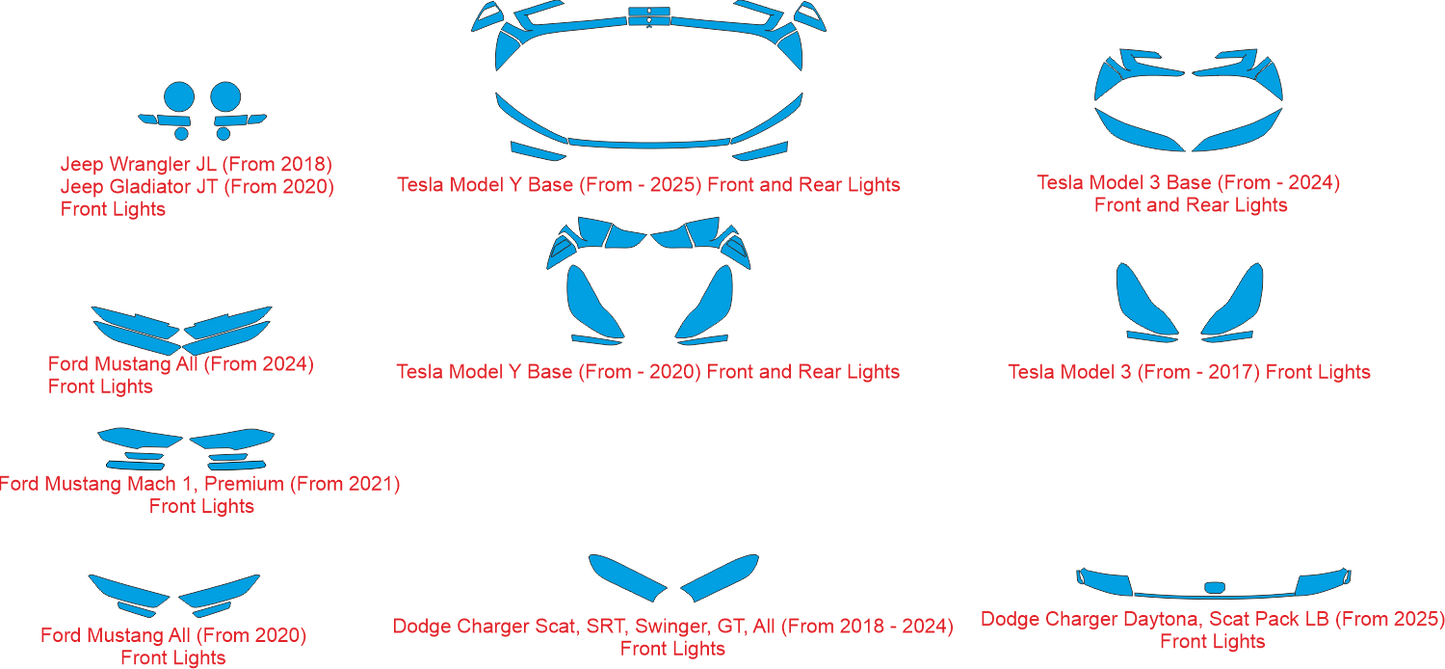 headlight taillight PPF templates bundle digital download vector files pre-cut 1:1
