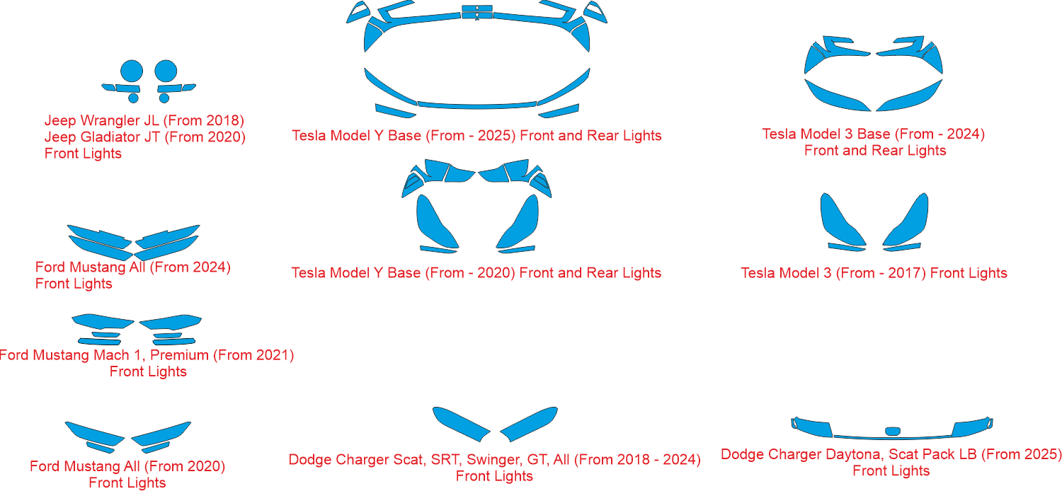 headlight taillight PPF templates bundle digital download vector files pre-cut 1:1