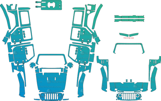 Jeep Wrangler JL Sport 4-Door pre-cut PPF pattern templates for paint protection film