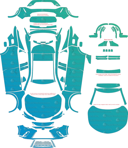 Lexus RX 450h+ XA50 (From 2023) SUV pre-cut vector pattern templates digital file download for PPF, vinyl wrap – CDR, SVG, PDF and AI files.