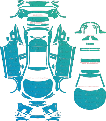 Lexus RX 500h+ F Sport DIRECT4 XA50 (From 2023) SUV pre-cut vector pattern templates digital file download for PPF, vinyl wrap – CDR, SVG, PDF and AI files.