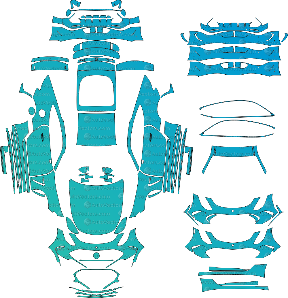 Mercedes-AMG GT 55 C192 (From 2024) Coupe Pre-Cut PPF Pattern Templates