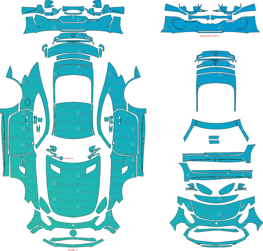 Mercedes-Benz AMG GT R C190 pre-cut PPF templates download digital vector files