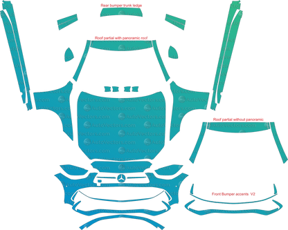 Mercedes-Benz C-Class AMG Line W206 (From 2022) pre-cut vector pattern digital download file
