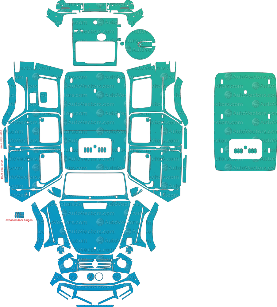 Mercedes-Benz G-Class G500 (2018–2024) pre-cut template – precise vector pattern for PPF, vinyl wrap, or custom design