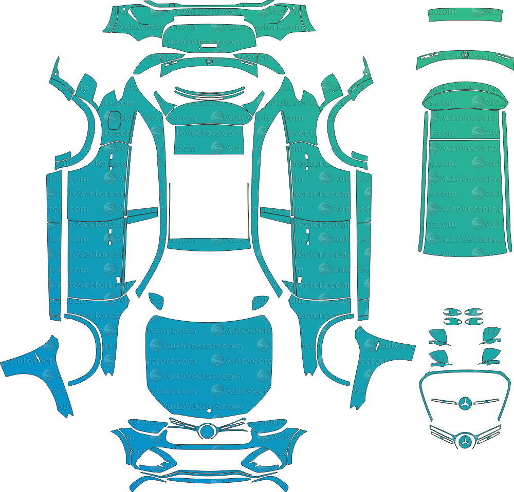 Mercedes-Benz GLC AMG X254 pre-cut vector files download templates