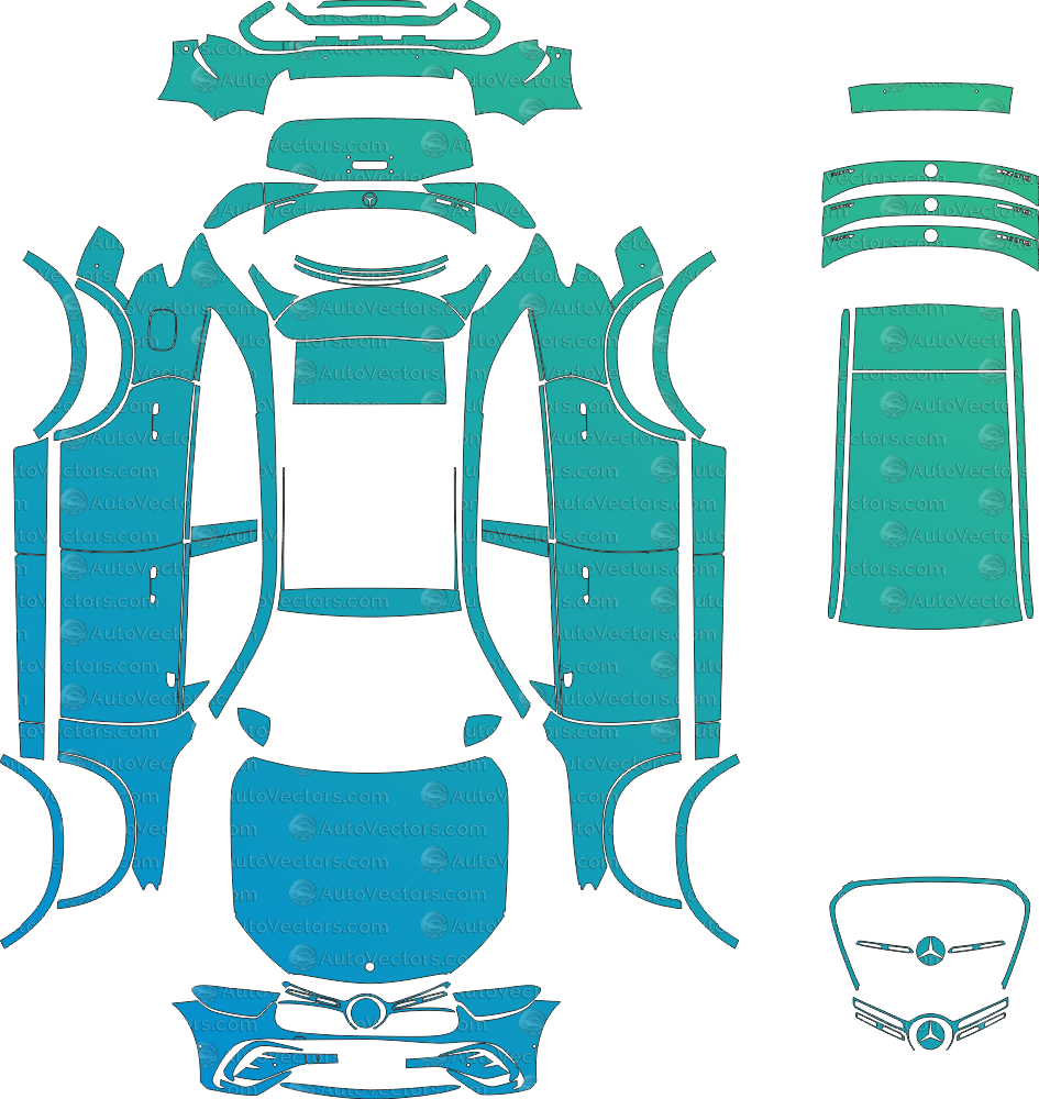 Mercedes-Benz GLC X254 AMG Line pre-cut vector files download templates