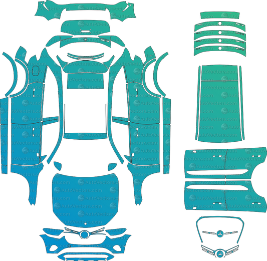 Mercedes-Benz GLC X254 pre-cut vector files download templates