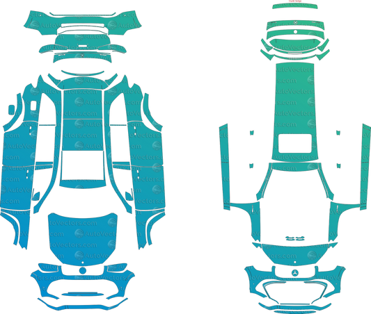 Mercedes-Benz GLS AMG 63 X167 LCI (From 2020) SUV pre-cut vector pattern digital file download CorelDRAW AI plotter cutting