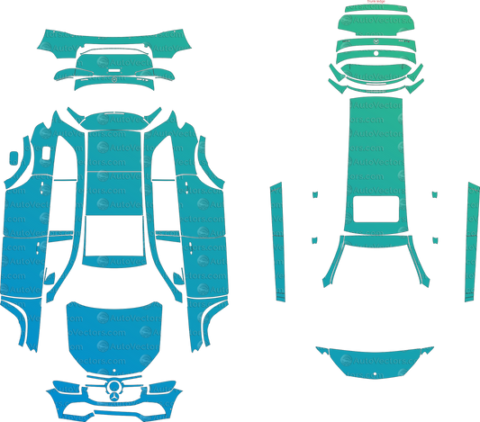 Mercedes-Benz GLS Base X167 (2020–2023) SUV pre-cut vector pattern digital download for PPF and vinyl wrap – CorelDRAW & Illustrator formats