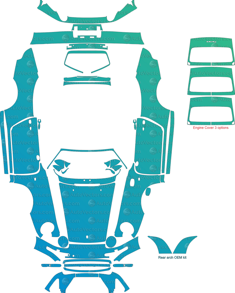 Porsche 911 993 Carrera / Carrera 4 / Targa 4 Cabriolet 1995–1998 pre-cut vector pattern for PPF, wrap and design – 1:1 full kit, instant download