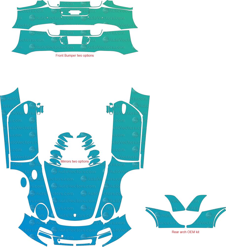 Porsche 911 997.2 Carrera / Carrera 4S Cabriolet 2009–2011 pre-cut vector pattern for PPF, vinyl wrap and design – 1:1 template file