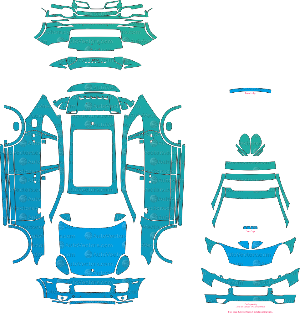 Porsche Cayenne S 958.2 download pre-cut vector pattern PPF templates