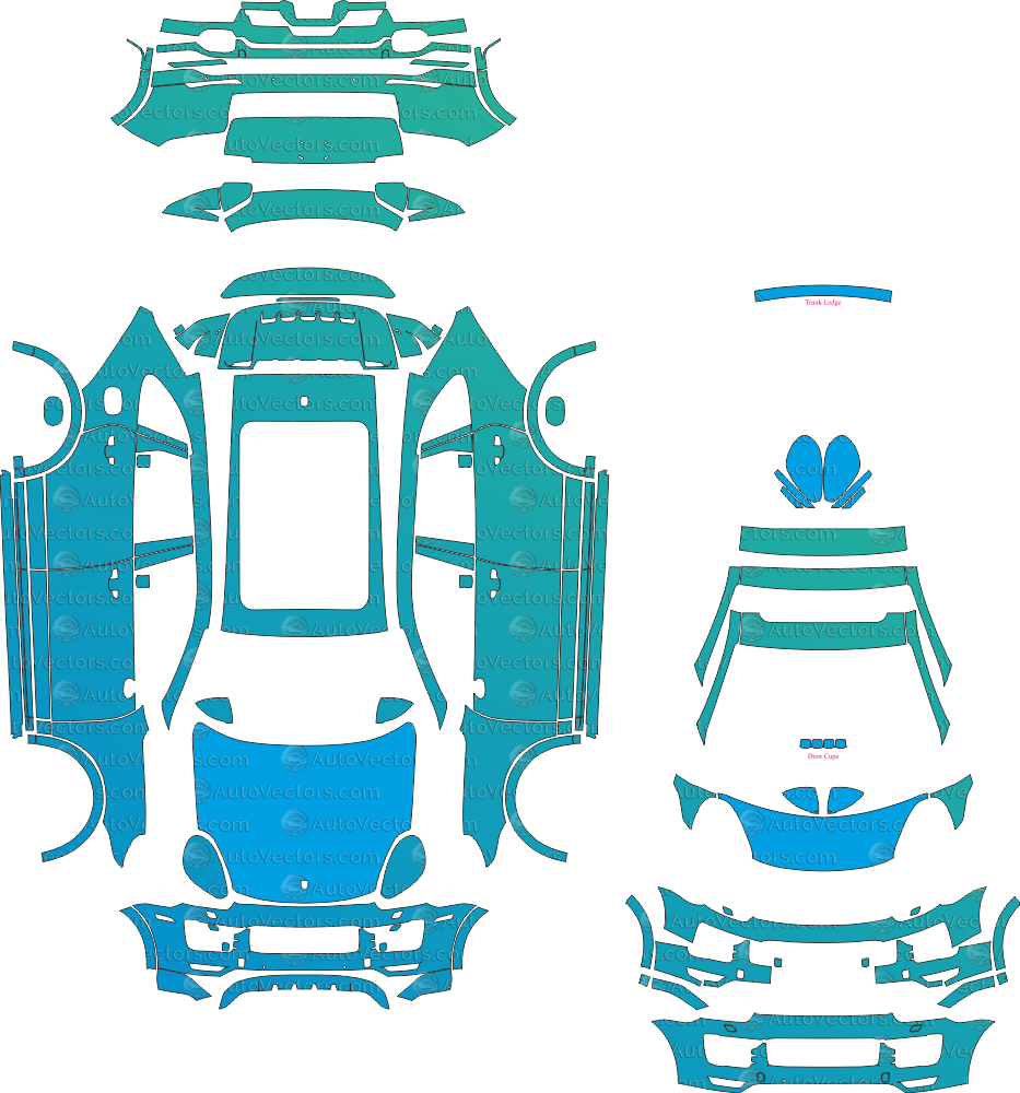 Porsche Cayenne Turbo 958.2 download pre-cut vector pattern PPF templates