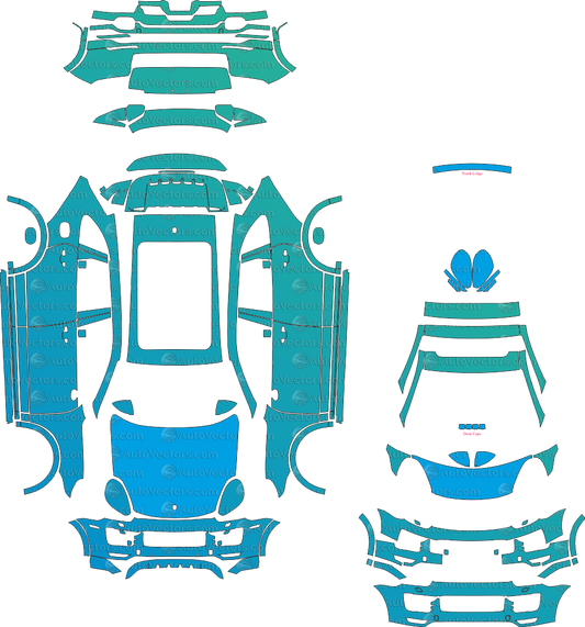Porsche Cayenne Turbo 958.2 download pre-cut vector pattern PPF templates