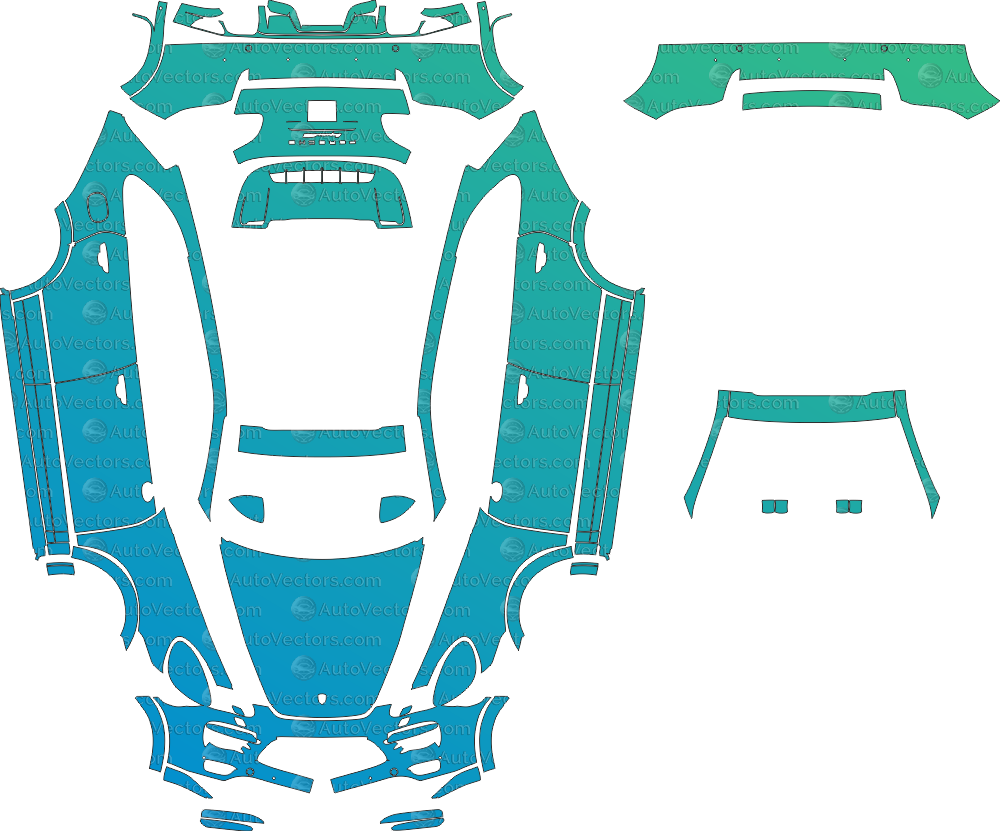 Porsche Cayenne 958 Turbo download vector files pre-cut PPF templates