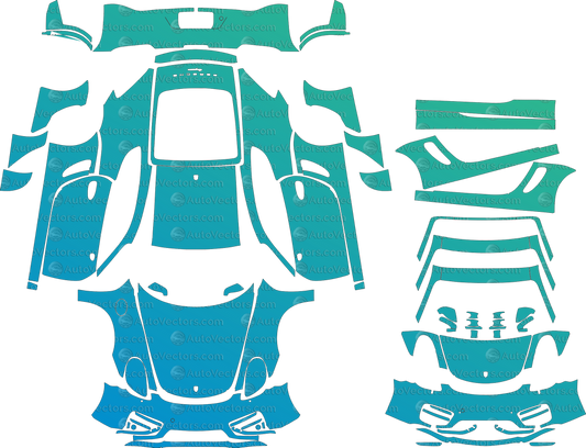 Porsche Cayman Base S (2013–2016) Coupe pre-cut vector pattern digital file download CorelDRAW AI