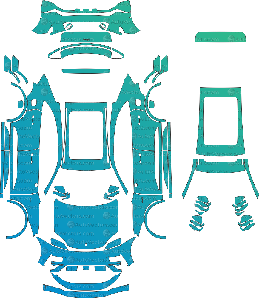 Porsche Macan Electric Turbo XAB 2024 SUV pre-cut PPF templates digital download vector 1:1 