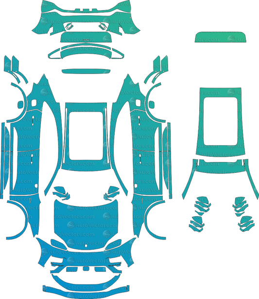 Porsche Macan Electric Turbo XAB 2024 SUV pre-cut PPF templates digital download vector 1:1 