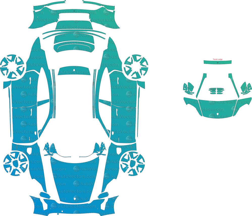 Porsche Taycan 4S SportDesign Pkg (2020–2023) Sedan – pre-cut vector pattern digital download, CDR, AI