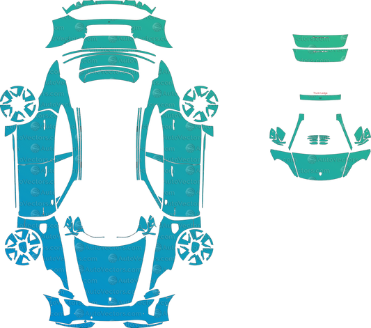 Porsche Taycan GTS Sedan, Turbo S, Turbo (2020–2023) Sedan – pre-cut vector pattern digital download, CDR, AI